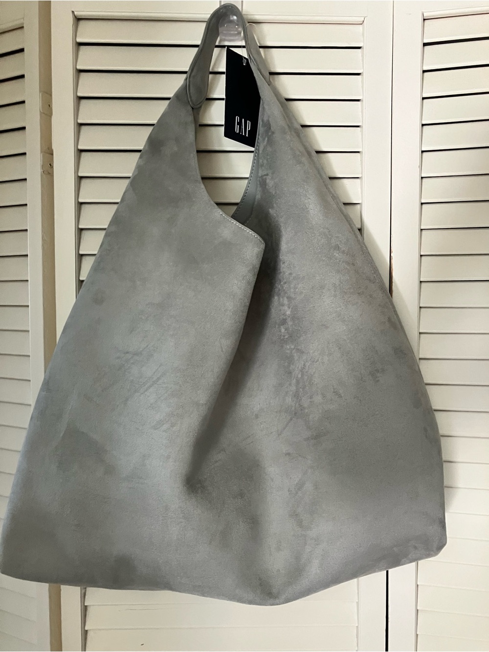 Gap Minimalist Gray Leather Hobo Bag - - Picture 4 of 4